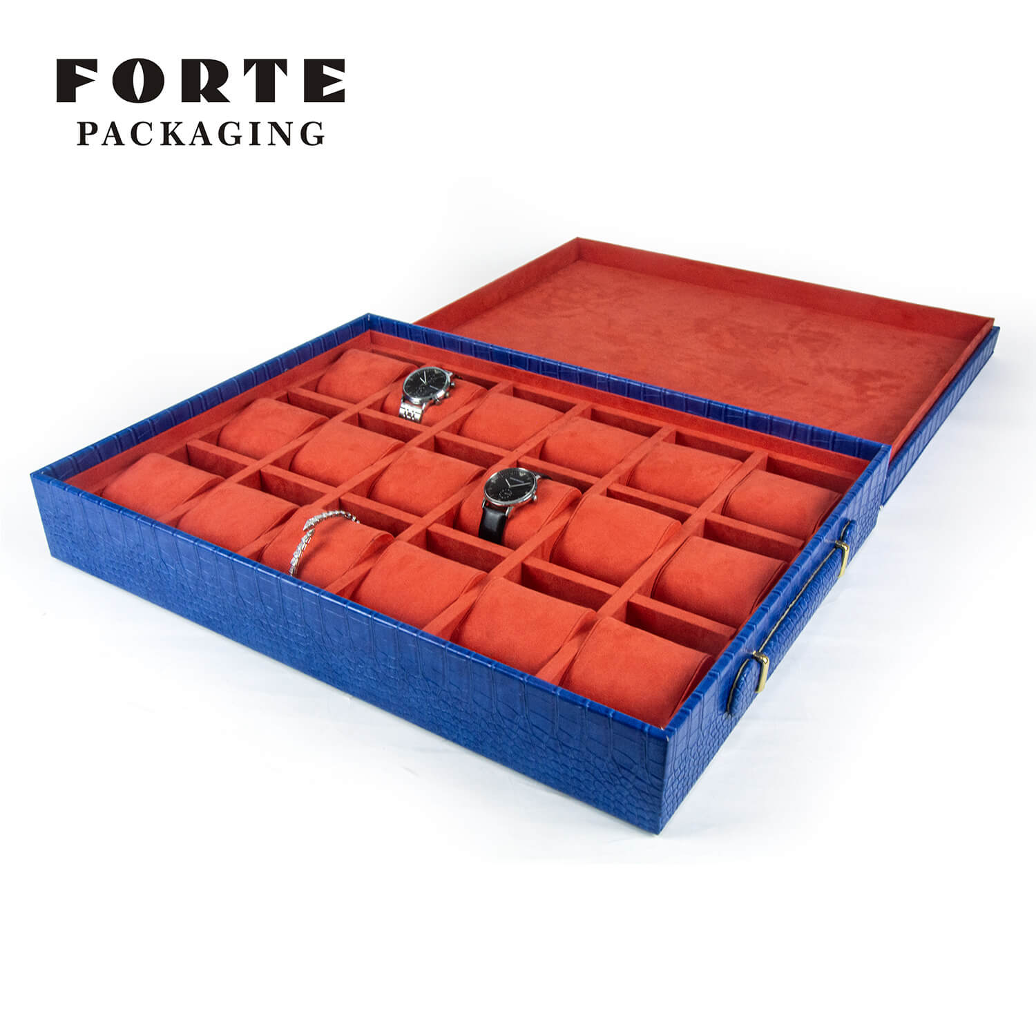 FORTE Tragbare Schmuckschatulle aus Alligatorleder-Material, Uhrengehäuse, Crozzling-Reise-Schmuckkästchen, modische Luxus-Uhrenboxen