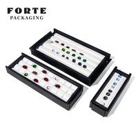 FORTE Schmuckverpackungsbox aus PU-Leder, Diamant-Display-Tablett, Edelstein-Aufbewahrungsverpackung