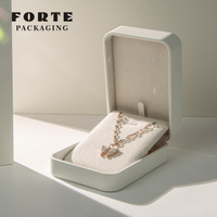 FORTE kostenlose Probe Schmuckverpackung Luxus-Schmuckkästchen Halskette Anhänger Ring weiße Schmuckverpackung aus PU-Leder mit individuellem Logo