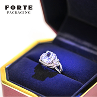 FORTE Embalaje Joyeria LED-Licht-Schmuckverpackung, 72 Stunden glänzende Leder-LED-Jewelbox 
